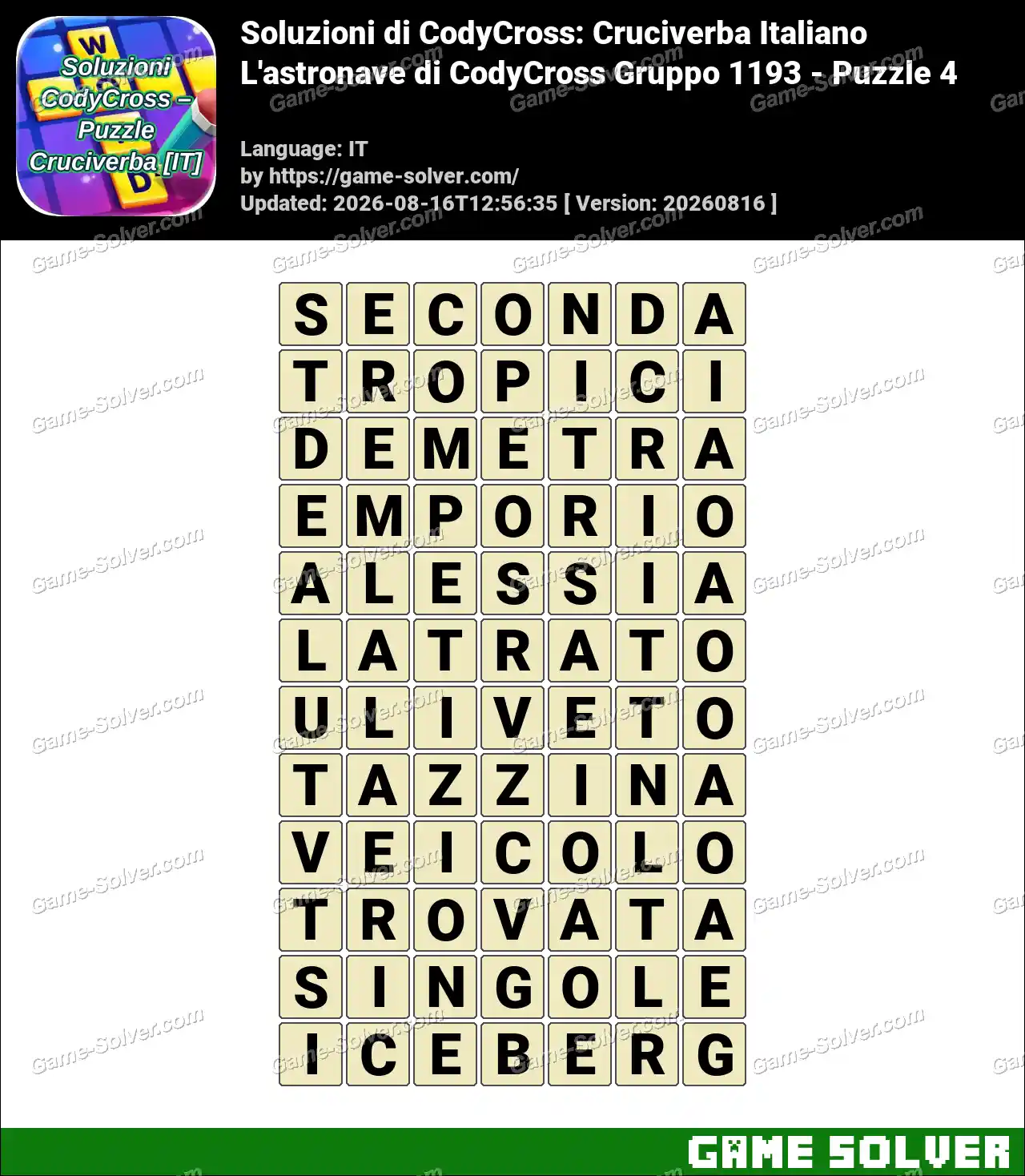 Soluzioni di CodyCross: Cruciverba Italiano L’astronave di CodyCross Gruppo 1193 – Puzzle 4
